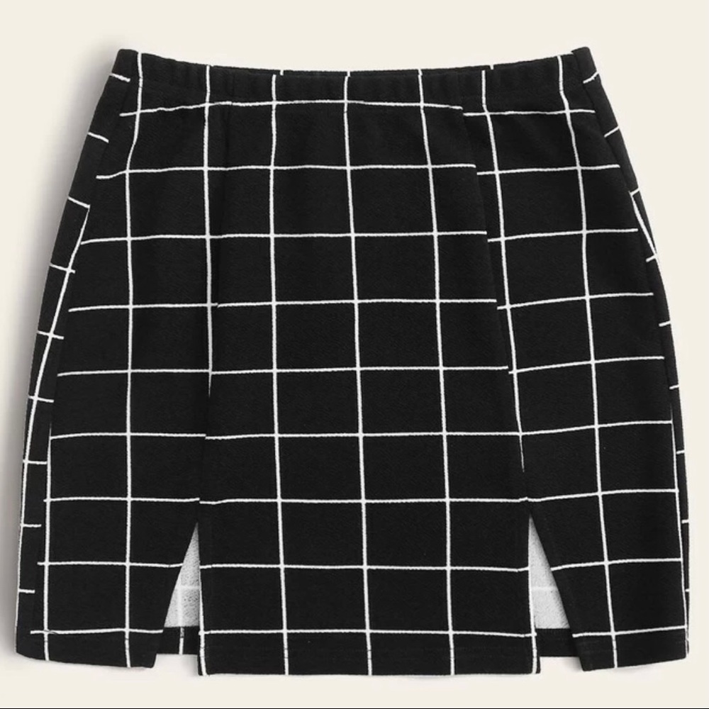 NEW SHEIN Grid Skirt